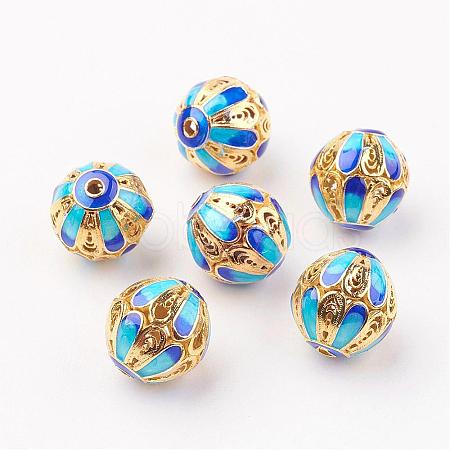 Brass Enamel Beads KK-P091-03-1