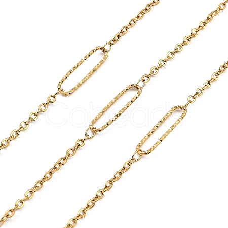 Ion Plating(IP) Handmade 304 Stainless Steel Oval Link Chains CHS-G025-03G-1