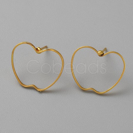 Golden Brass Hollow Geometric Stud Earrings EJEW-WH0012-127G-1