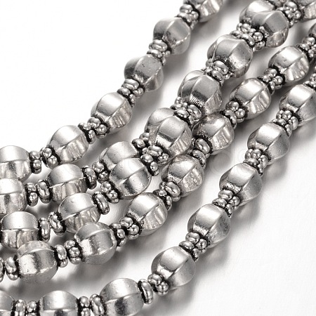 Lantern Tibetan Style Alloy Bead Strands TIBEB-O007-36-FF-1