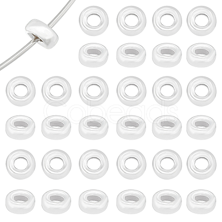 Flat Round 925 Sterling Silver Spacer Beads STER-BC0001-91B-1