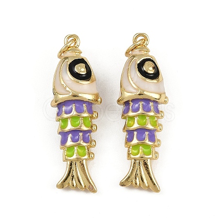 Brass Enamel Pendants X1-KK-L241-23G-04-1