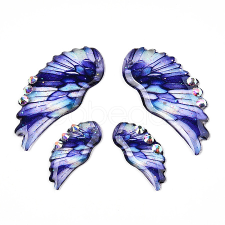 Epoxy Resin Wing Pendants FIND-N005-64A-1