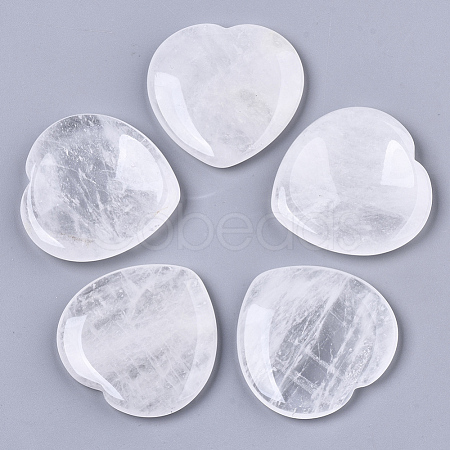 Natural Quartz Crystal Thumb Worry Stone G-N0325-01W-1