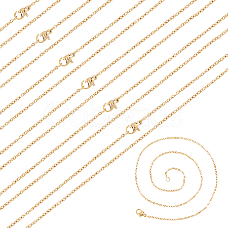20Pcs Ion Plating(IP) 304 Stainless Steel Cable Chains Necklaces Set for Men Women NJEW-NB0001-06-1