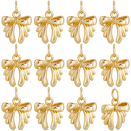 12Pcs Bowknot Brass Charms KK-BBC0019-35-1
