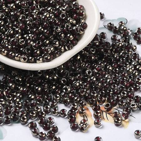 Transparent Inside Colours Glass Seed Beads SEED-H002-A-C224-1