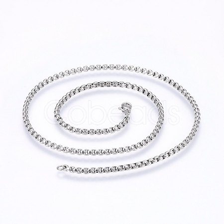 Non-Tarnish 304 Stainless Steel Box Chain Necklaces LS-NJEW-F227-09P-03-1