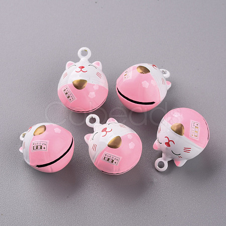 Baking Paint Brass Bell Pendants KKB-S002-009-1