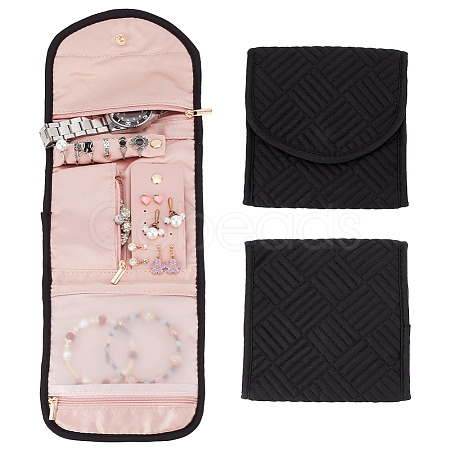 Foldable Brocade & Polyester Fabric Jewelry Storage Bags ABAG-WH0048-01-1