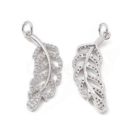 Brass Micro Pave Cubic Zirconia Pendants KK-E068-VB275-1