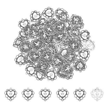 80Pcs Tibetan Style Alloy Pendants TIBE-UN0015-95-1