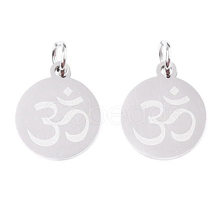 Non-Tarnish Chakra 201 Stainless Steel Charms STAS-T049-T680-1-1