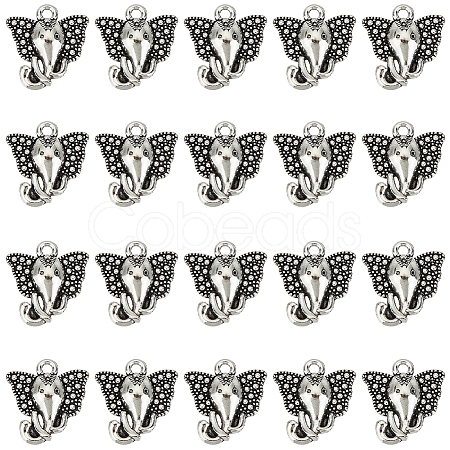 160Pcs Tibetan Style Zinc Alloy Elephant Head Charms FIND-SC0007-97-1