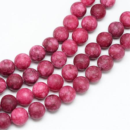 Natural White Jade Bead Strands G-R297-8mm-32-1