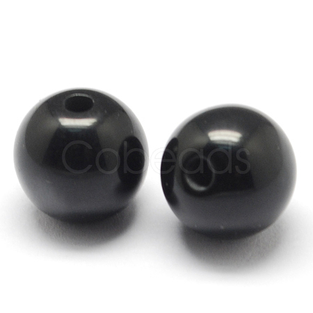 Round Imitation Cat Eye Resin Beads RESI-R157-8mm-14-1