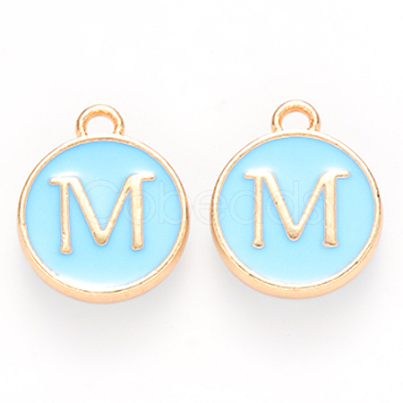 Golden Plated Alloy Enamel Charms ENAM-S118-04M-1