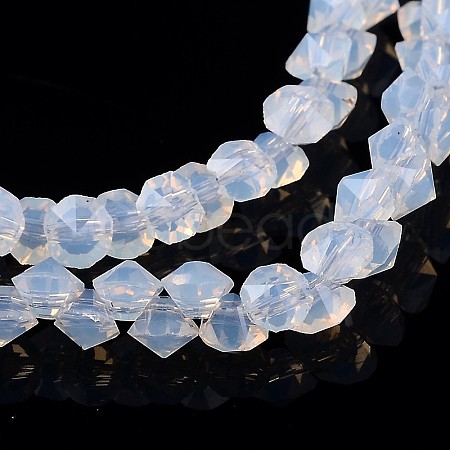 Diamond Shape Imitation Jade Glass Bead Strands EGLA-J059-J02-1
