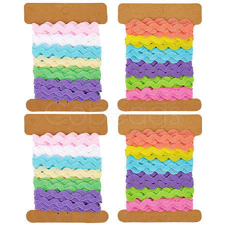 4 Cards 2 Styles  Polyester Wavy Fringe Trim Ribbon DIY-GF0009-48C-1