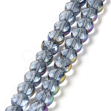 Electroplate Transparent Glass Beads Strands EGLA-Z001-02C-1
