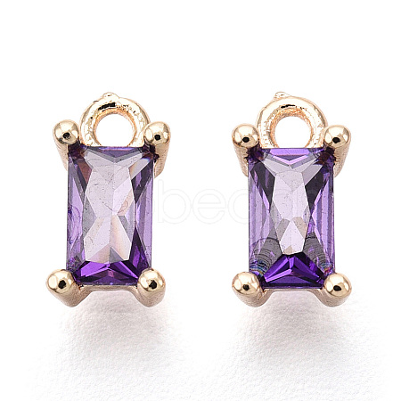 Brass Cubic Zirconia Charms LS-X1-KK-S350-367J-1