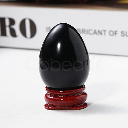 Easter Raw Natural Obsidian Egg Display Decorations PW-WG89517-04-1