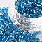 (Repacking Service Available) Glass Seed Beads, Trans. Colours Lustered, Round, LiGoht Blue, 6/0, 4mm, Hole: 1.5mm, about 12G/bag