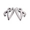 Gunmetal Plated Alloy Letter Pendants, Rack Plating, Letter.V, 13x8x2mm, Hole: 1.5mm