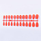 Solid Colors Matte Plastic False Nails Full Cover Fake Nails Tips, Natural Medium Length Press on Nails, Red, 18~24x7~14mm, about 24pcs/set