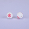 Christmas Printed Round with Snowflake Pattern Silicone Focal Beads, White, 15x15mm, Hole: 2mm