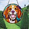 Acrylic Wall Decorations, Hanging Ornament, Flat Round, Dog, 150mm