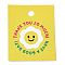 Rectangle Paper Smiling Face Print Gift Tags, Yellow, 5x4x0.02cm, Hole: 5mm, about 100pcs/bag