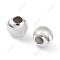 925 Sterling Silver Beads, Cat Eye Beads, Corrugated Style Beads, Round, Silver, 4x3mm, Hole: 1.6mm