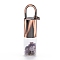 Glass Roller Bottle, with Natural Amethyst Roller Balls and Chips, Essential Oil Perfume Bottles, Red Copper Brass Bottle Cap, 62.5x16mm, Hole: 10x14mm, Jump Ring: 8x1mm