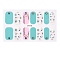 Full Cover Nail Stickers, 3D Nail Decals, Self-Adhesive, with Glass & Rhinestone & Plastic, for Nail Tips Decorations, Turquoise, 24x8.5~15mm, 24pcs/sheets