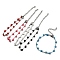 Stainless Steel Color 304 Stainless Steel Heart Link Chain Bracelet with Enamel, Mixed Color, 6-7/8 inch(17.5cm)