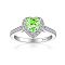 925 Sterling Silver Micro Pave Cubic Zirconia Plain Band Rings, Real Platinum Plated, Flat Round, Green Yellow, Inner Diameter: 17mm