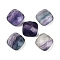 Natural Colorful Fluorite Cabochons, Square, Faceted, 11.5x11.5x4.5mm