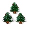 Handmade Lampwork Beads, Christmas Tree, Green, 25~27x20~21x9~11mm, Hole: 0.8~1.6mm, about 20pcs/strand, 20.67 inch(52.5cm)