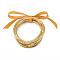 PVC Plastic Buddhist Bangle Sets, Jelly Bangles, with Glitter Powder and Polyester Ribbon, Gold, 2-1/2 inch(6.3cm), 5pcs/set