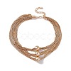 Brass Box Chains Multi-strand Necklaces NJEW-C040-01C-1