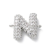 Brass Micro Pave Cubic Zirconia Letter Links KK-I717-04N-P-1