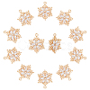 10Pcs Brass Micro Pave Clear Cubic Zirconia Pendants ZIRC-FH0001-39-1