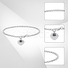 2Pcs Heart Non-Tarnish Stainless Steel Charm Bracelets BJEW-CN0001-23P-7