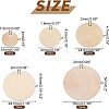 96Pcs 5 Style Natural Wood Circle Pendants WOOD-NB0001-83-5