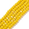 Electroplate Opaque Solid Color Glass Beads Strands EGLA-A034-P8mm-L02-1