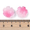 Transparent Spray Paint Glass Bead Caps GLAA-H035-04H-3