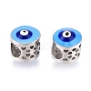 Brass Enamel European Beads KK-R053-10-2