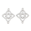 Brass Micro Pave Clear Cubic Zirconia Connector Charms CU-CBA7BFE-03I-P-1