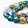 Handmade Silver Foil Glass Beads Strands X-SL109-3